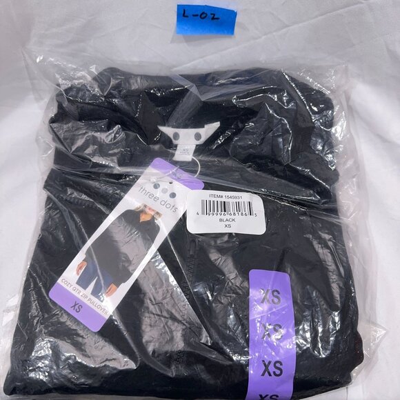 Three Dots Womens Ribbed Cuff Quarter Zip Pullover Sweater Black Size XS NWT - Picture 4 of 6